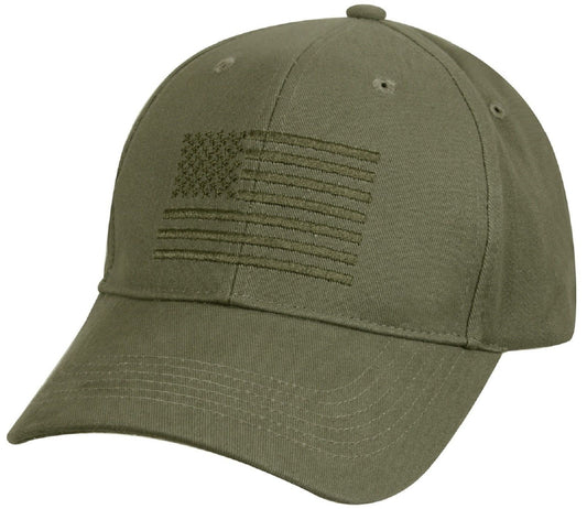 Mens Rothco Olive Drab Green Embroidered USA American Flag Baseball Hat Cap