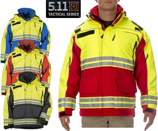 5.11 Tactical Emergency Responders Hi Vis Field Duty EMS Waterproof Parka Jacket