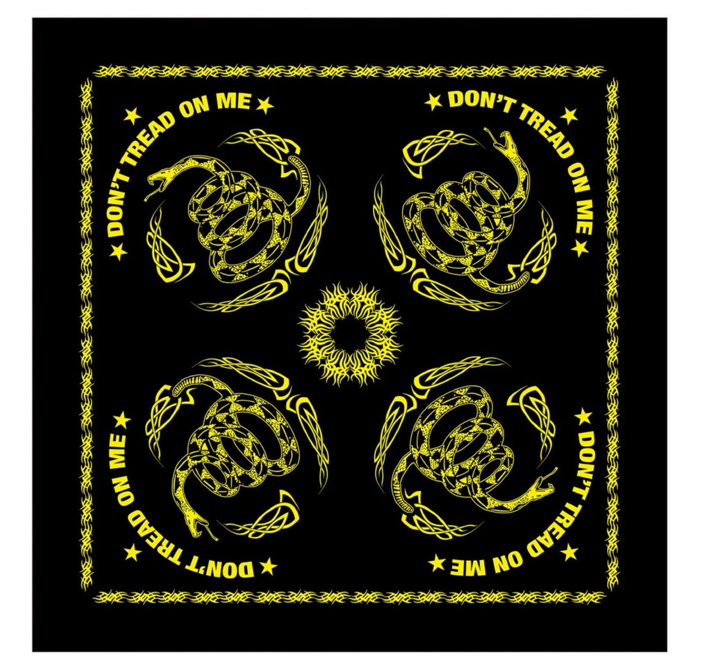 22" Black & Yellow Marines Gadsden Flag "Don't Tread On Me" Bandana