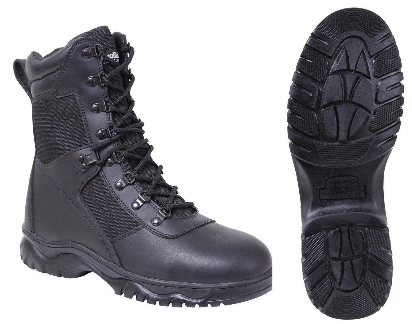 Men's Black 8" Side-Zipper Extreme Weather Insulated Tactical Boots Sizes 5 - 15