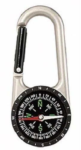 Carabiner Compass - 110mm Zinc - Clips To Keys Pants or Bags