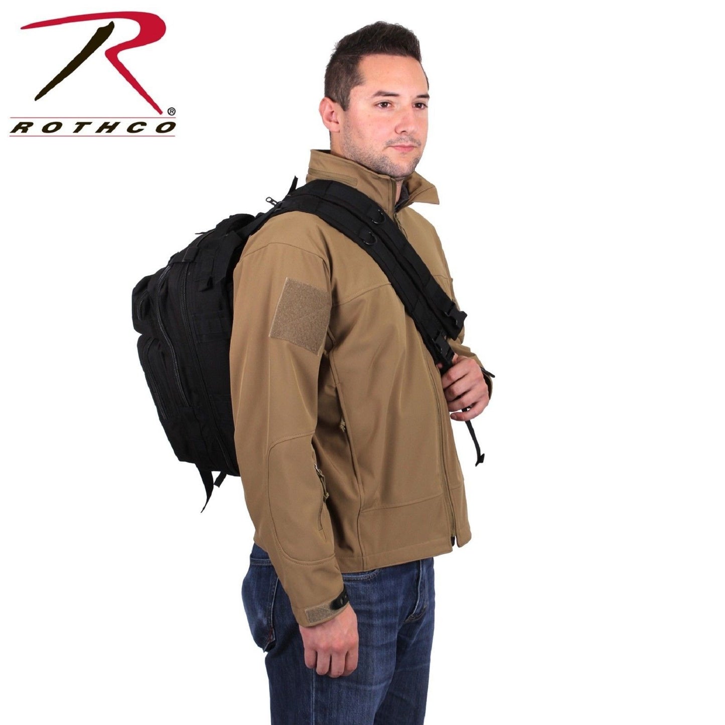 Black Rothco Convertible Medium Transport MOLLE Backpack & Single Sling Pack