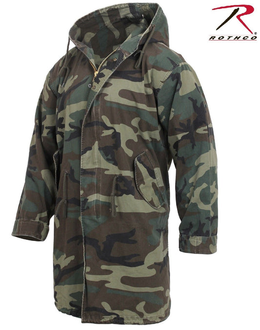 Mens Woodland Camouflage Gi Type M51 Fishtail Parka Jacket Coat