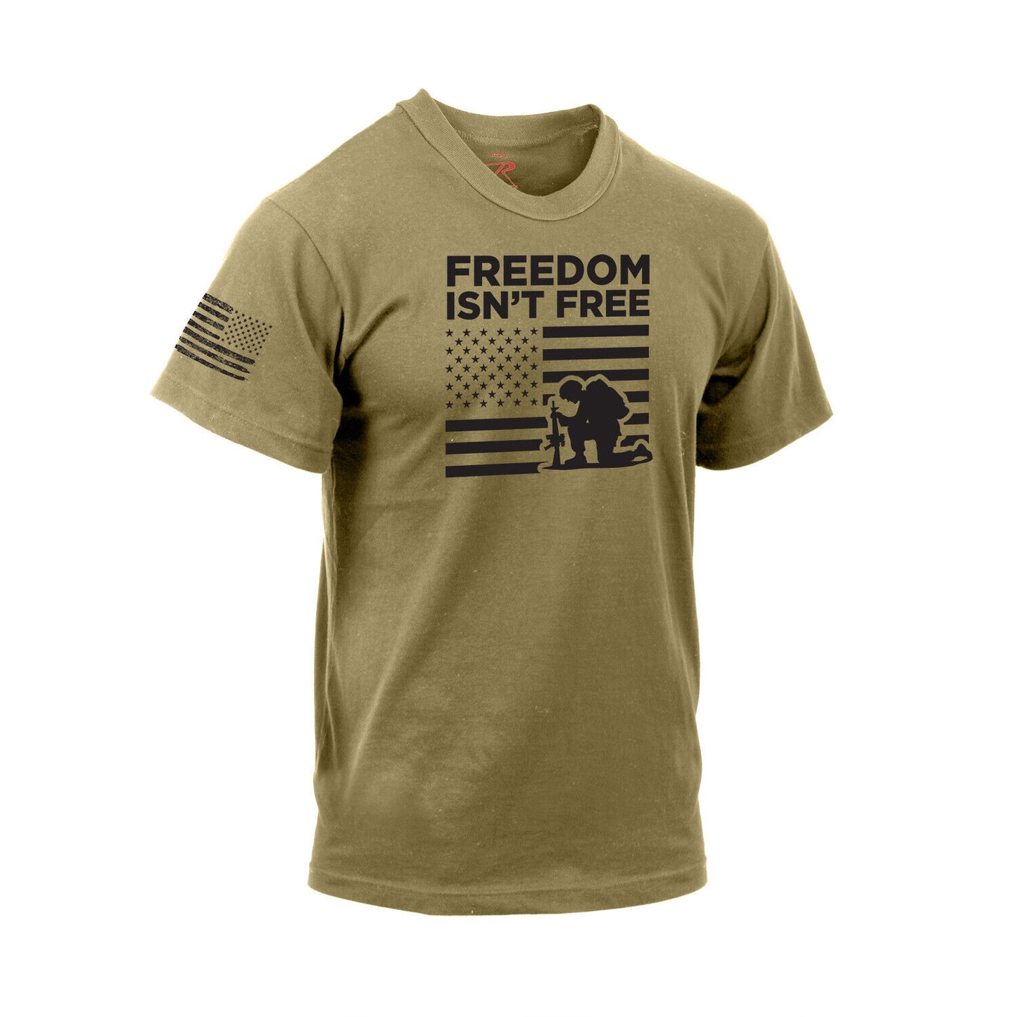 Men's Coyote Brown "Freedom Isn't Free" US Flag T-Shirt