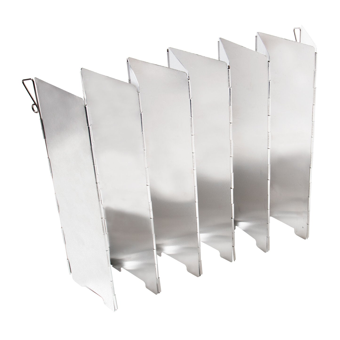 Camp Stove Folding Windscreen - 12 Panels with Two 9 Inch Aluminum Stakes