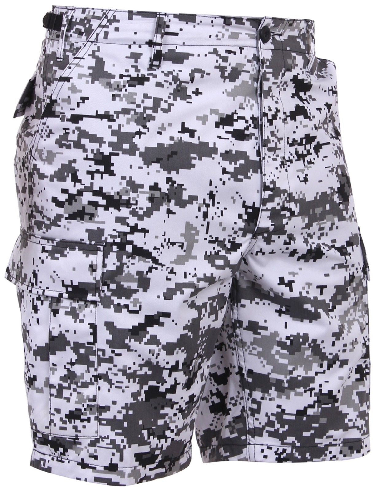 Men's Black & White City Digital Camo BDU Cargo Shorts