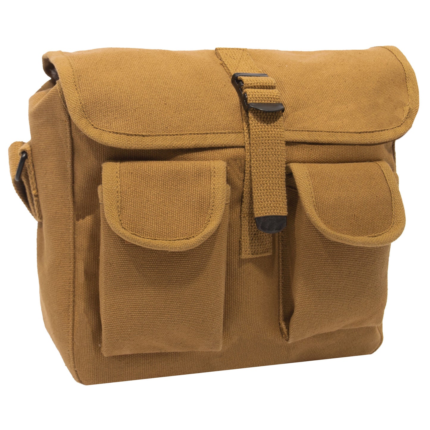 Coyote Brown Canvas Shoulder Bag - 10"X8"X3.5" Travel Messenger Utility Bag