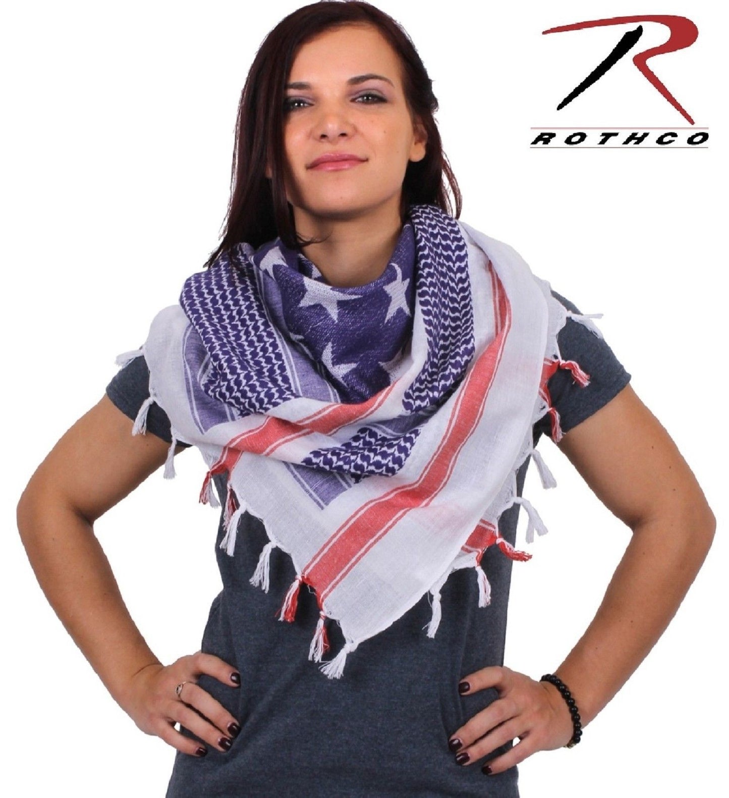 USA American Flag Tactical Shemagh Desert Scarf Rothco Cotton Keffiyeh Scarves