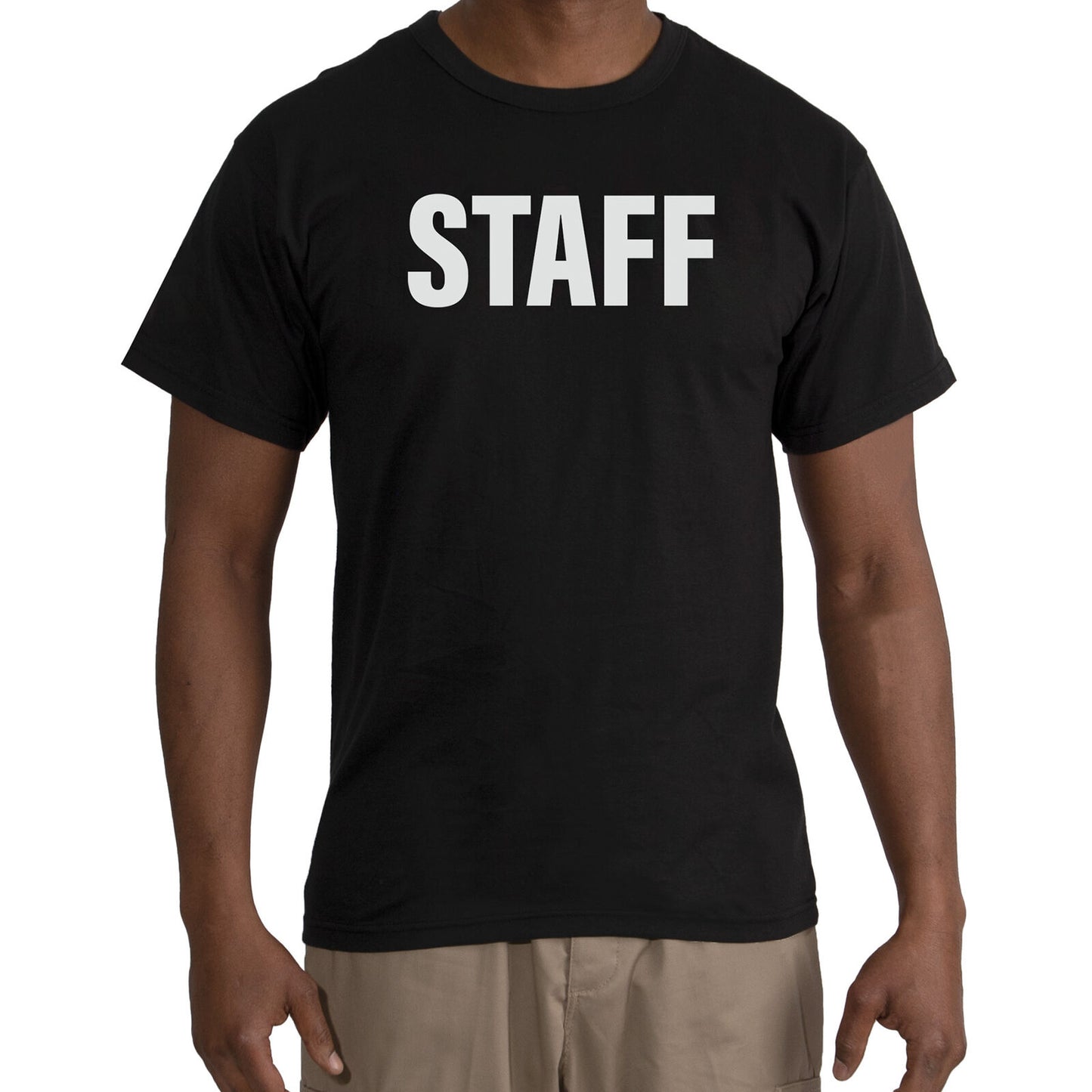 Men's 2-Sided "STAFF" T-Shirt in Black