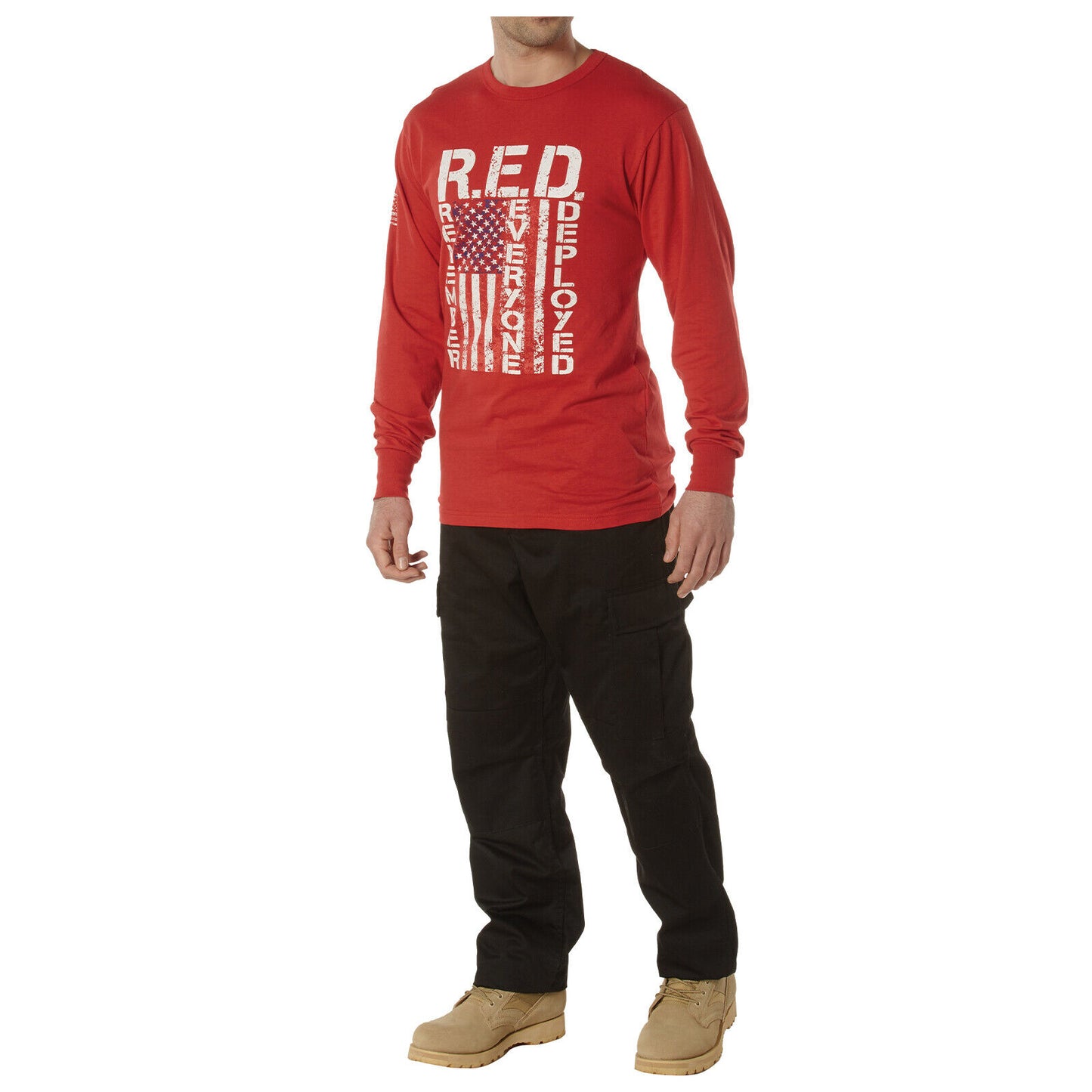 Long Sleeve R.E.D. (Remember Everyone Deployed) Athletic Fit T-Shirt
