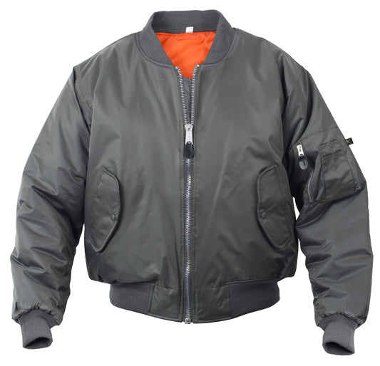 Mens Metal Grey MA-1 Reversible Flight Jacket