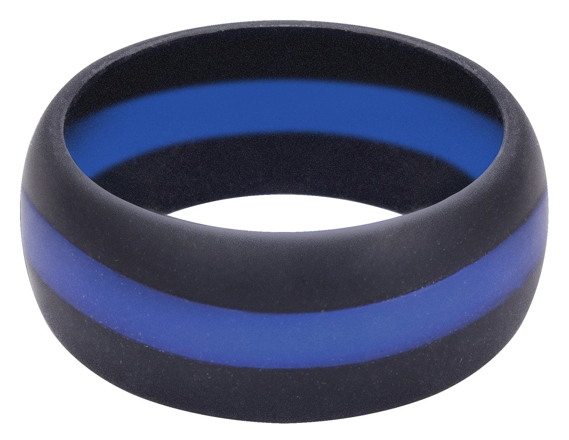 Rothco Thin Blue Line Silicone Ring - Police Support TBL Silicone Wedding Band