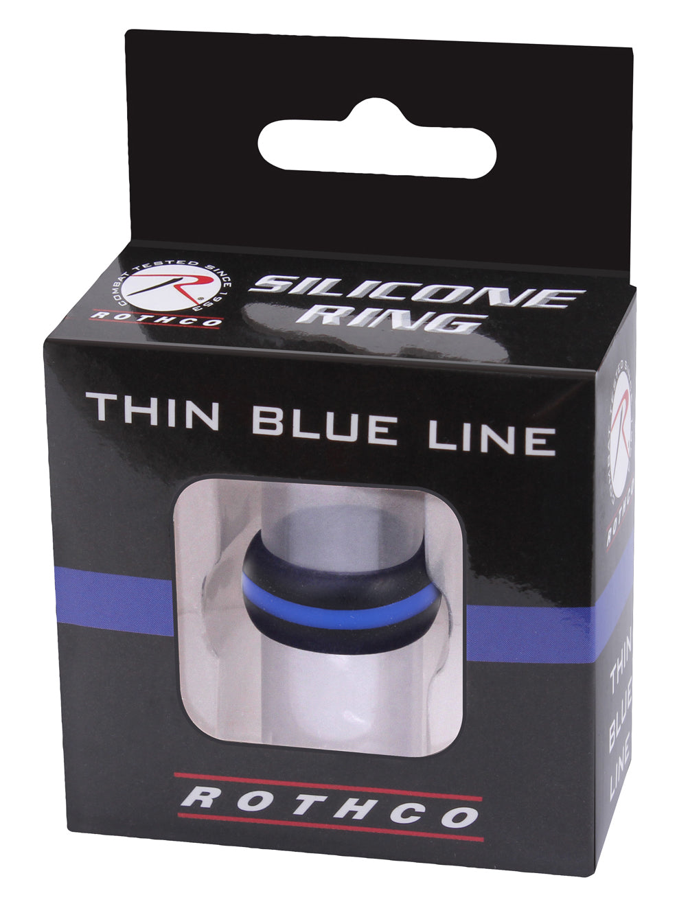 Rothco Thin Blue Line Silicone Ring - Police Support TBL Silicone Wedding Band