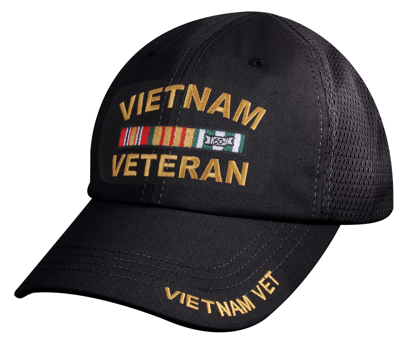 Vietnam Veteran Black Mesh Back Baseball Hat