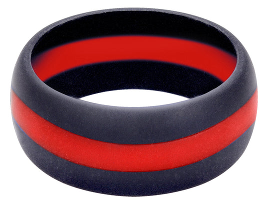 Rothco Thin Red Line Silicone Ring - Men's Silicone TRL Wedding Band FD Support