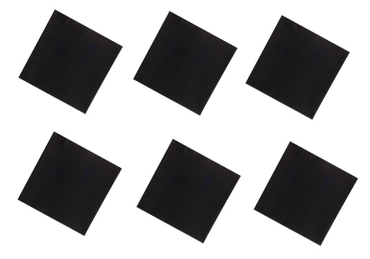 6 PACK Black Bandanas LARGE 27" Cotton