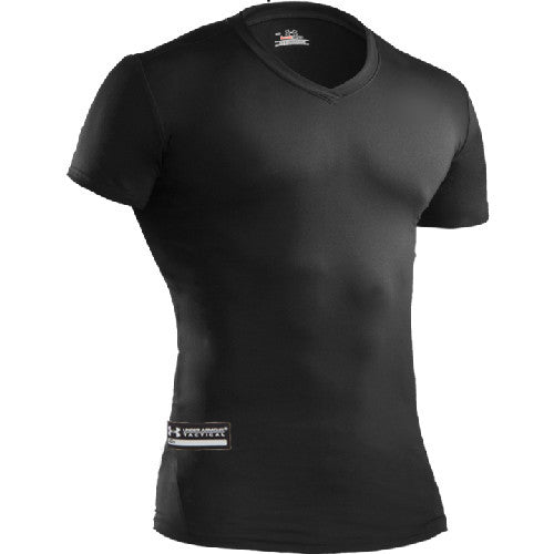 Men's Under Armour Tactical V-Neck Compression HeatGear T-Shirt - Black or White