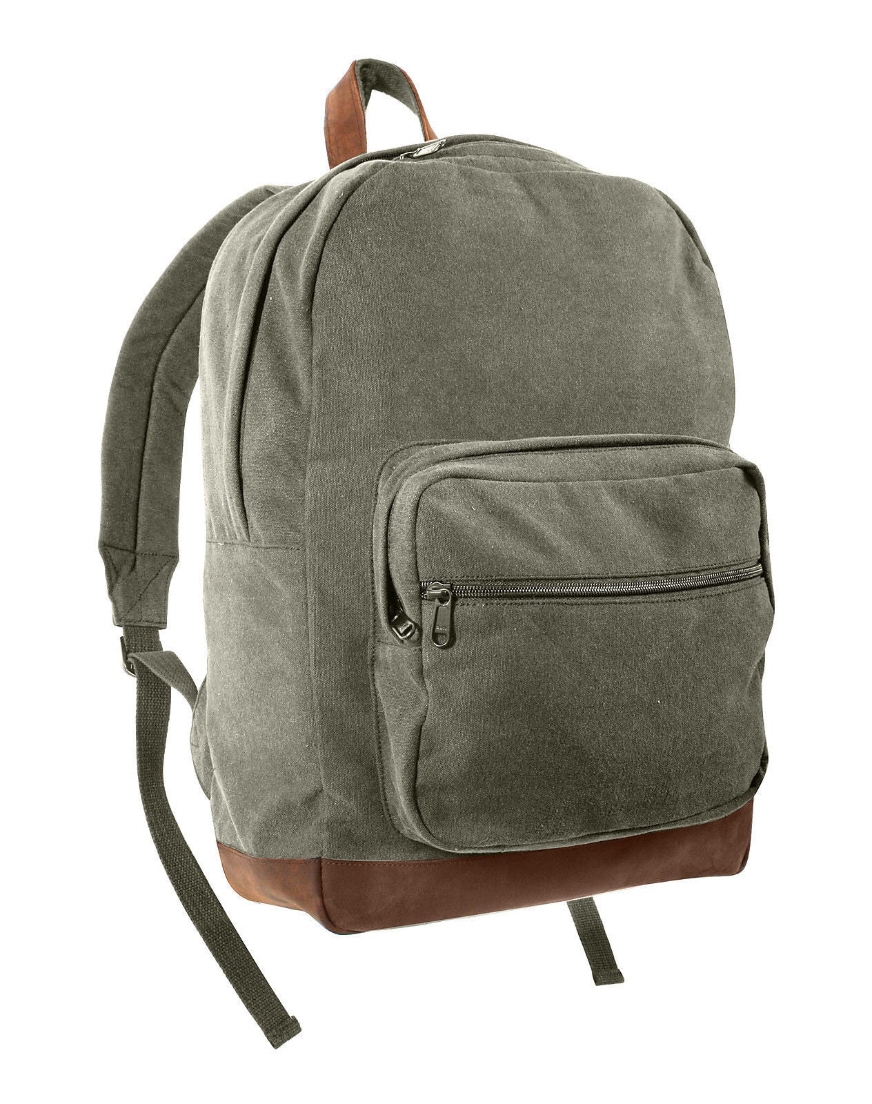 bug vintage canvas fabric cotton leather backpack bookbag Rothco Vintage Canvas Teardrop Backpack With Leather Accents