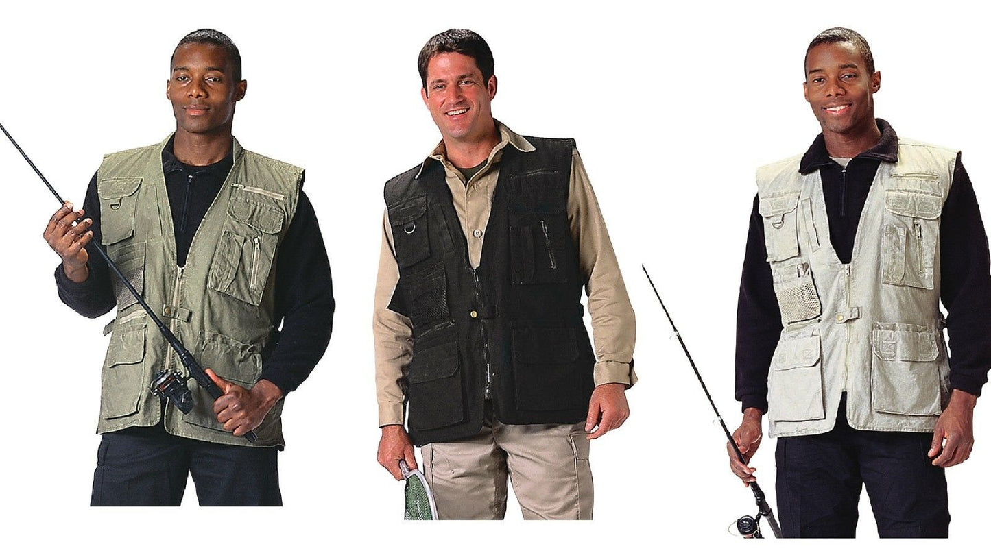 Safari Outback Vests -18 Pocket Outdoor Fishing Vest Hiking Camping Vests