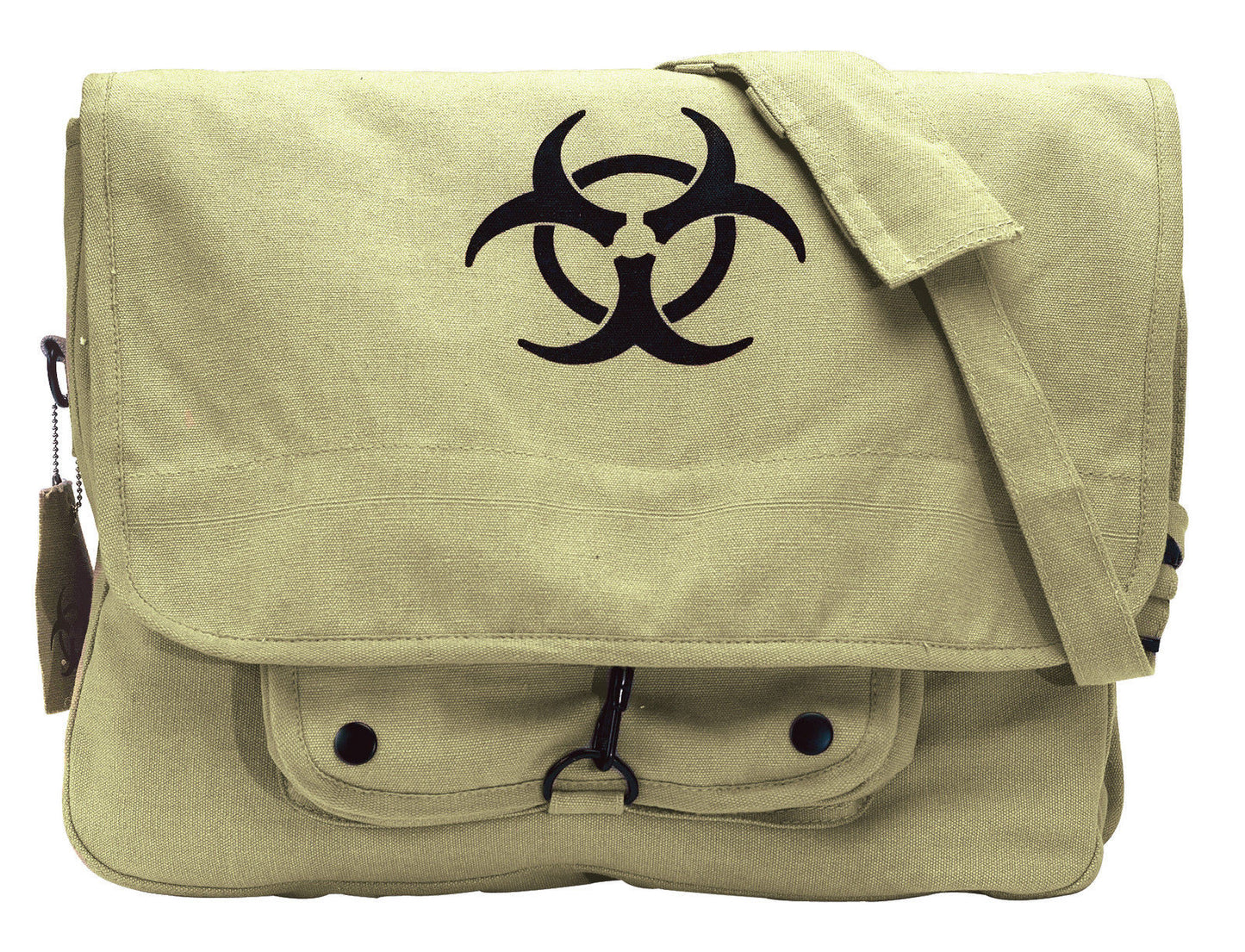 Khaki Vintage Canvas 'Bio-Hazard' GI Style Paratrooper Shoulder Bag