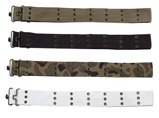Canvas Belts w/ Metal Buckles - Adjustable G.I. Belt