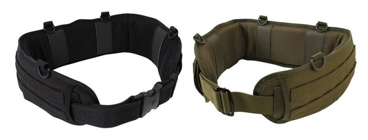 Polyester Battle Belt - D- Ring attachment Points - Black or OD - Med or Large
