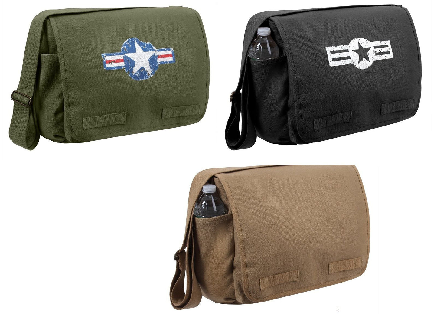 Vintage Army Air Corp Style Messenger Bags w/ Star