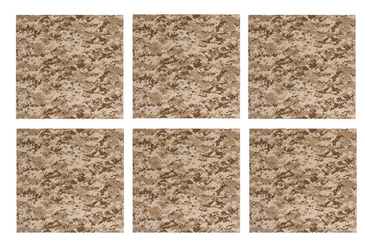 6 PACK Desert Digital Camo LARGE Bandanas Six 27" Cotton BIG Biker Headwraps