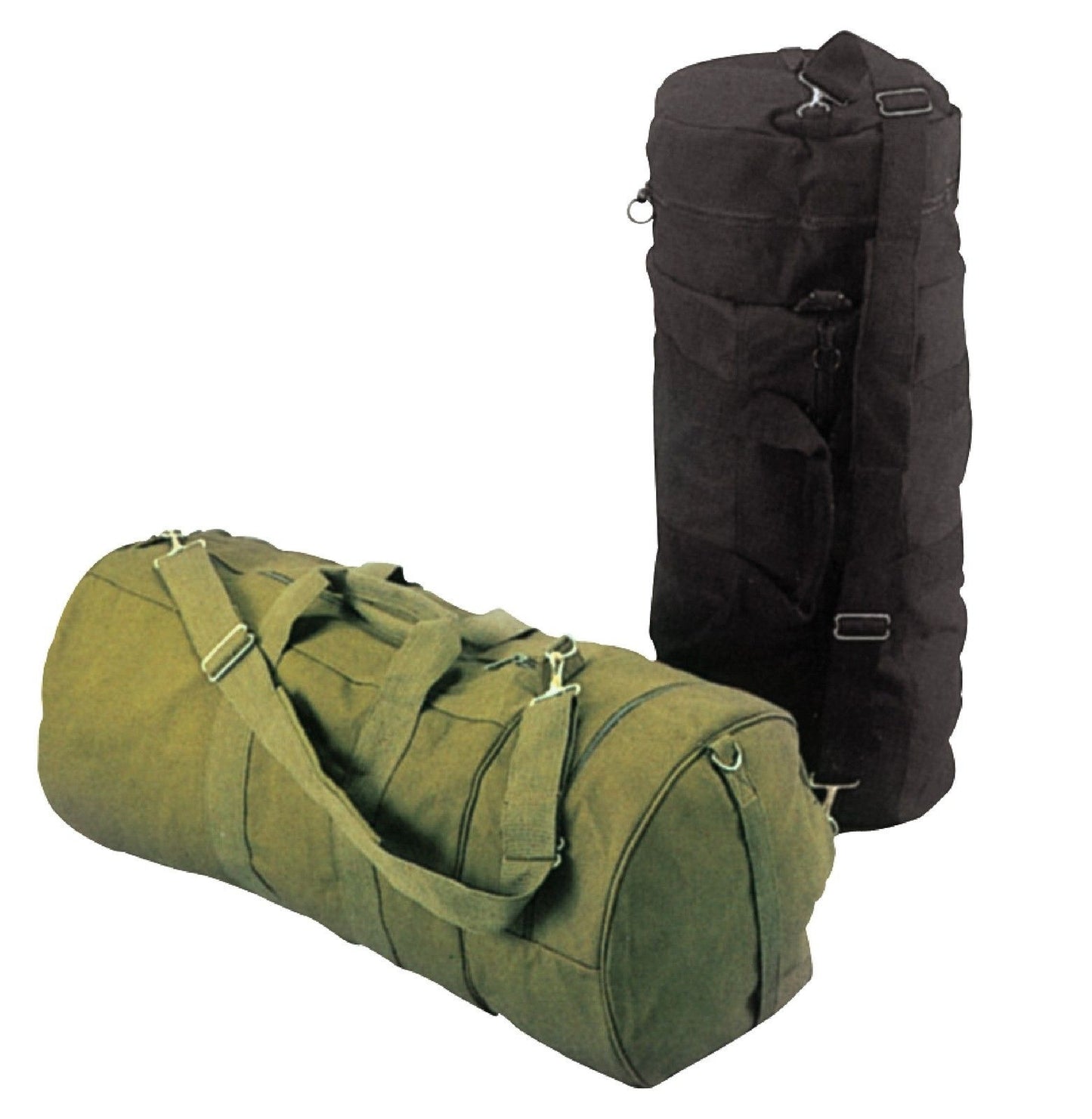 Canvas Sports Bag - Double-Ender 3 Pocket Sports & Gym Bag Black/OD - 30"x13"