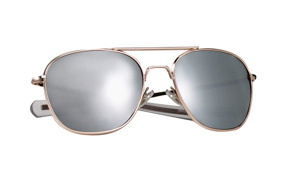 Gold Frame with Mirror Lenses