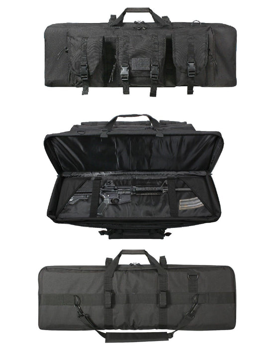 Black Case - 36" Tactical Case - Padding, Straps, Pouches - 36"x12"x3"