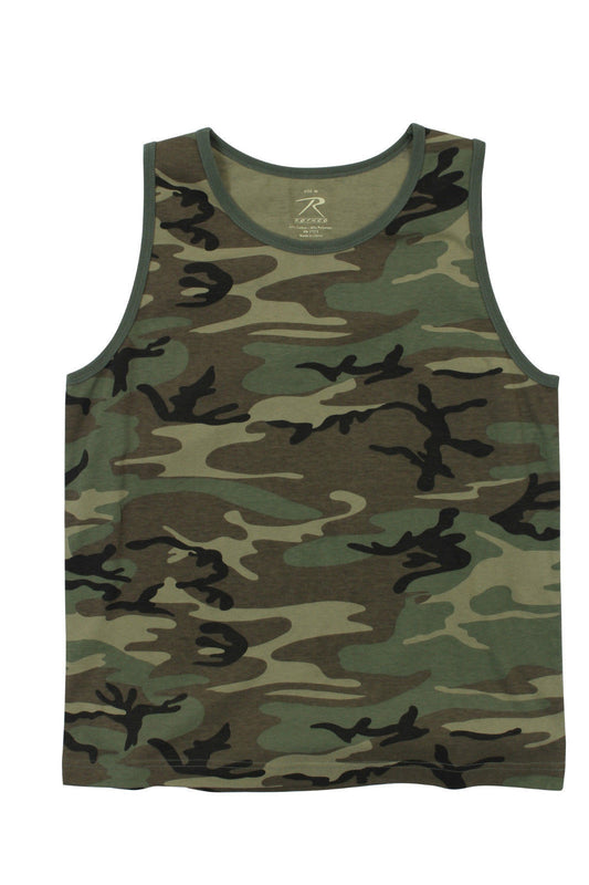 Vintage Woodland Camo Camouflage Tank Top