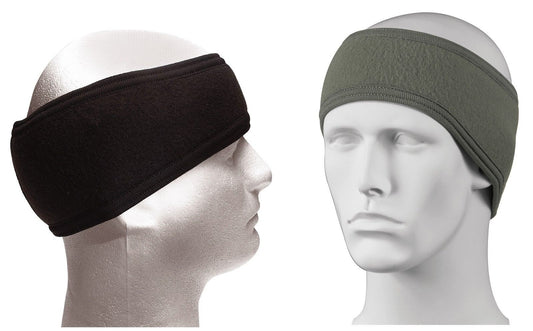 Heavyweight Fleece 2 Ply Headband Ear Warmer Black, Green Cold Winter Ears Cover