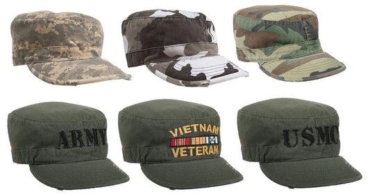 Men's Vintage Fatigue Caps - Usmc, Army, Camouflage Camo Fatigued Hats