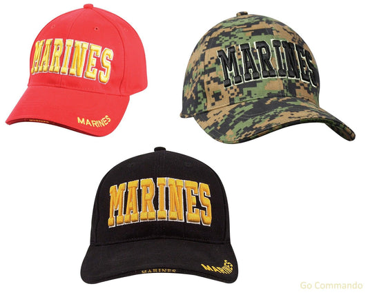 Low Profile Marines Corps Hats - Deluxe Insignia Adjustable Ball Caps