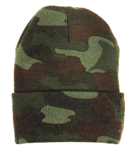 Deluxe Camouflage Watch Cap Cold Weather Woodland Camo Comfy Winter Ski Snow Hat