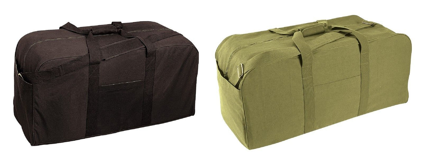 Gym Bags - Jumbo Cargo Gym & Sports Bag -Heavyweight Canvas 34"x16"x15" Black/OD