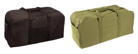 Gym Bags - Jumbo Cargo Gym & Sports Bag -Heavyweight Canvas 34"x16"x15" Black/OD