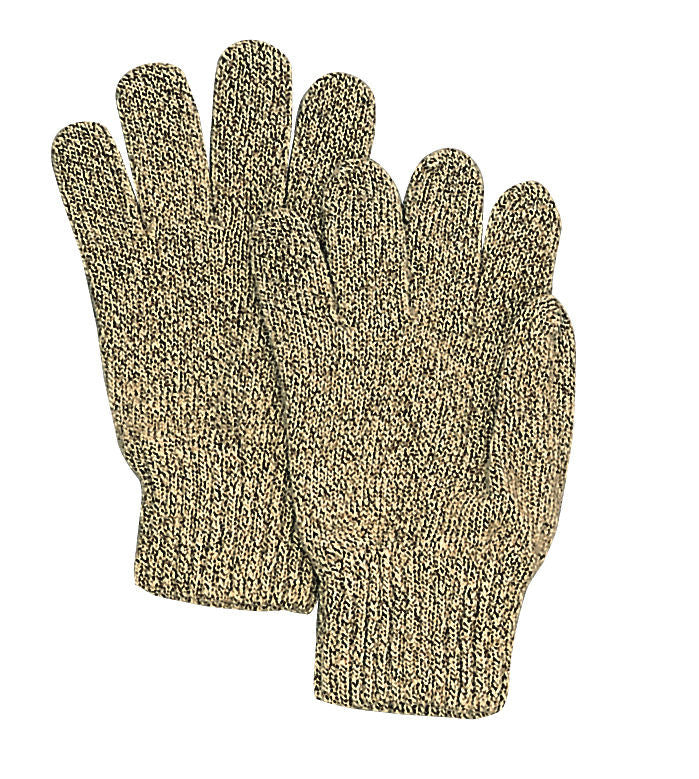 Ragg Wool Glove - Ragg Wool Mitten - One Size Fits All - Beige/Grey - U.S. Made