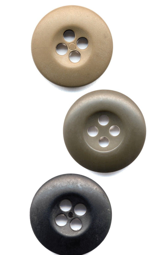 Bag of 100 B.D.U. Buttons - Black Olive or Beige BDU Buttons - 100 Count