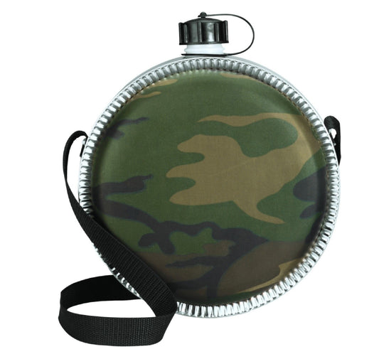 Canteens - 2 Quart Canteen - Camo Cloth Cover Camouflage Desert Canteens