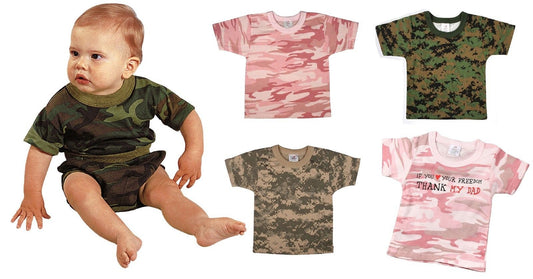 Baby Camouflage Shirt T-Shirt Infant Clothing Tee Rothco Pink or Camo 3 Mo - 4T