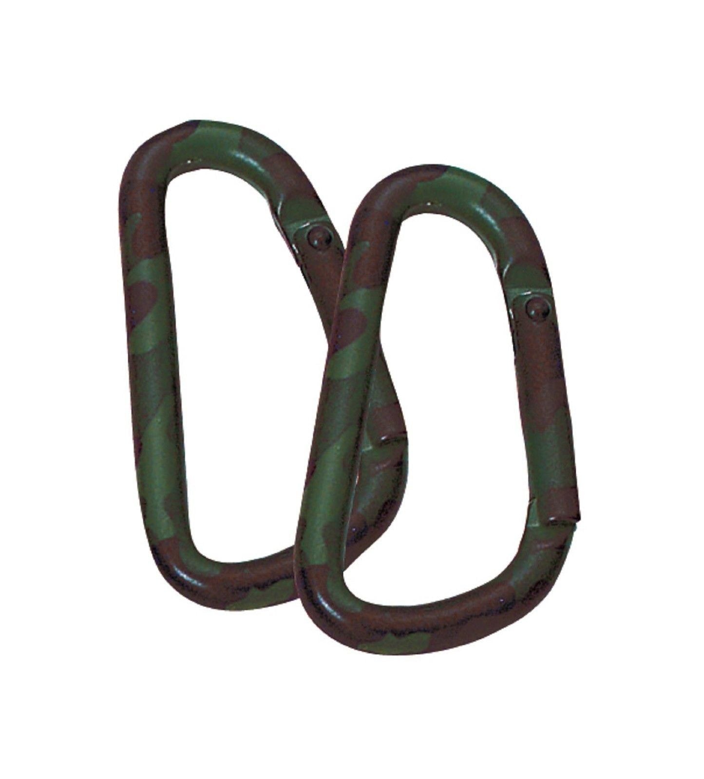 Woodland Camouflage Carabiner 2 Per Card - 60 MM - Not For Climbing