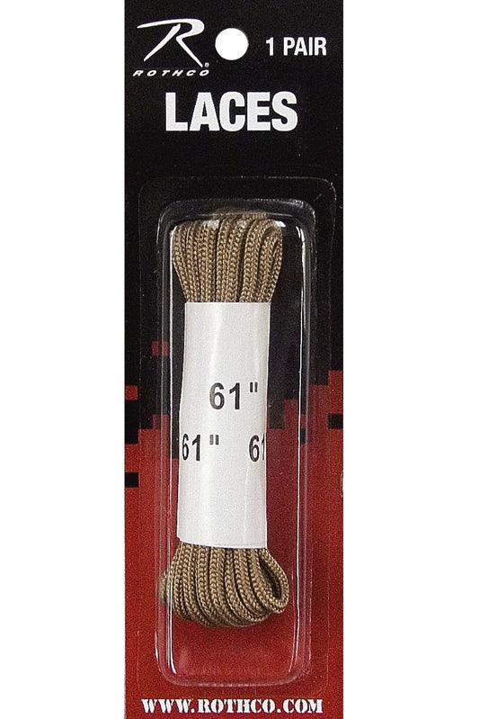61" Long Desert Tan Boot Laces - Khaki Beige Shoe Laces - 1 Pair