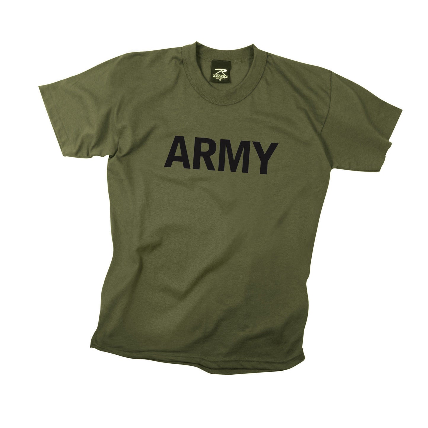 Kids "Army" T-Shirt - Olive Drab With Black Print