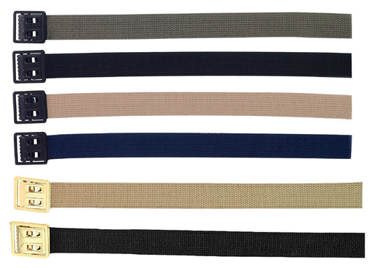Solid Color Belts w/ Open Face Buckle - Black Khaki Tan Navy Blue OD Cotton Belt