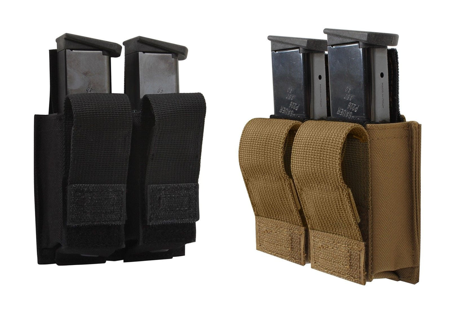 MOLLE Double Pouch w/ Inserts - Black or Coyote Brown Holder