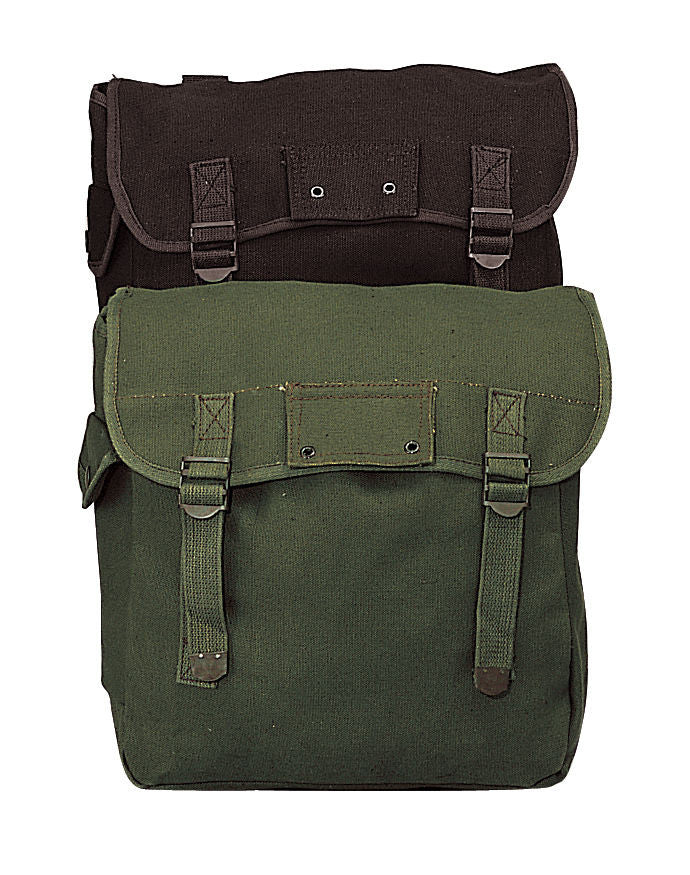 Musette Bags - Canvas - OD or Black- Adjustable Shoulder & Back Straps-12x12x6
