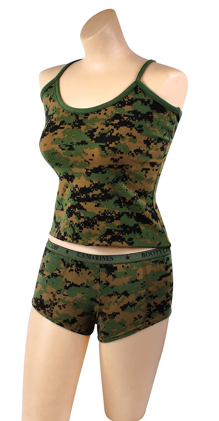Womens Hot Booty Camp Shorts Camouflage Panties Underwear & Cute Tanktop