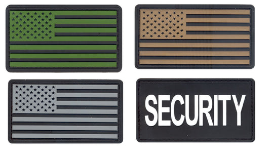 USA PVC American Flag Patch with Hook Velcro Backing